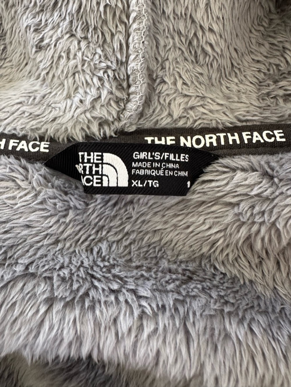 The North Face Gray and Black Fleece Hooded Jacket - Picture 2 of 9